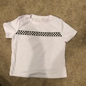 tshirt with checkered stripe